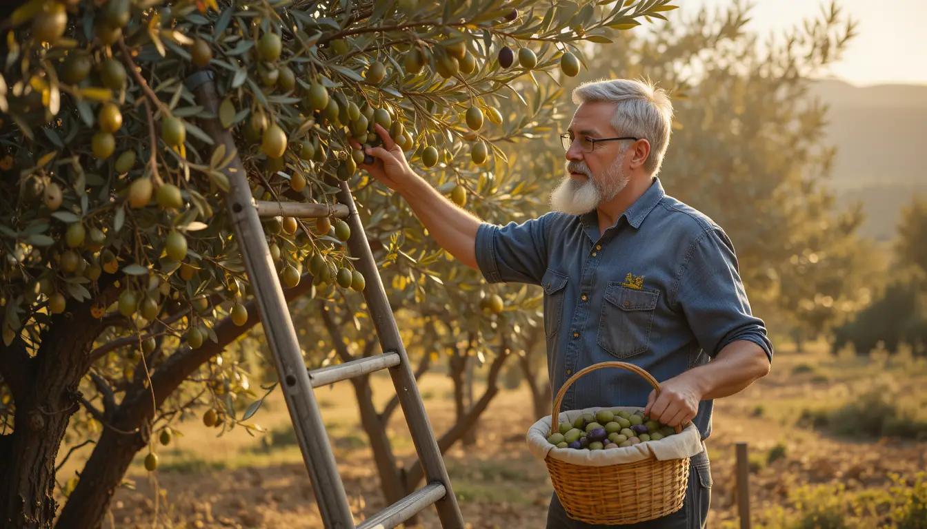 olive harvest scene showing private homeowner