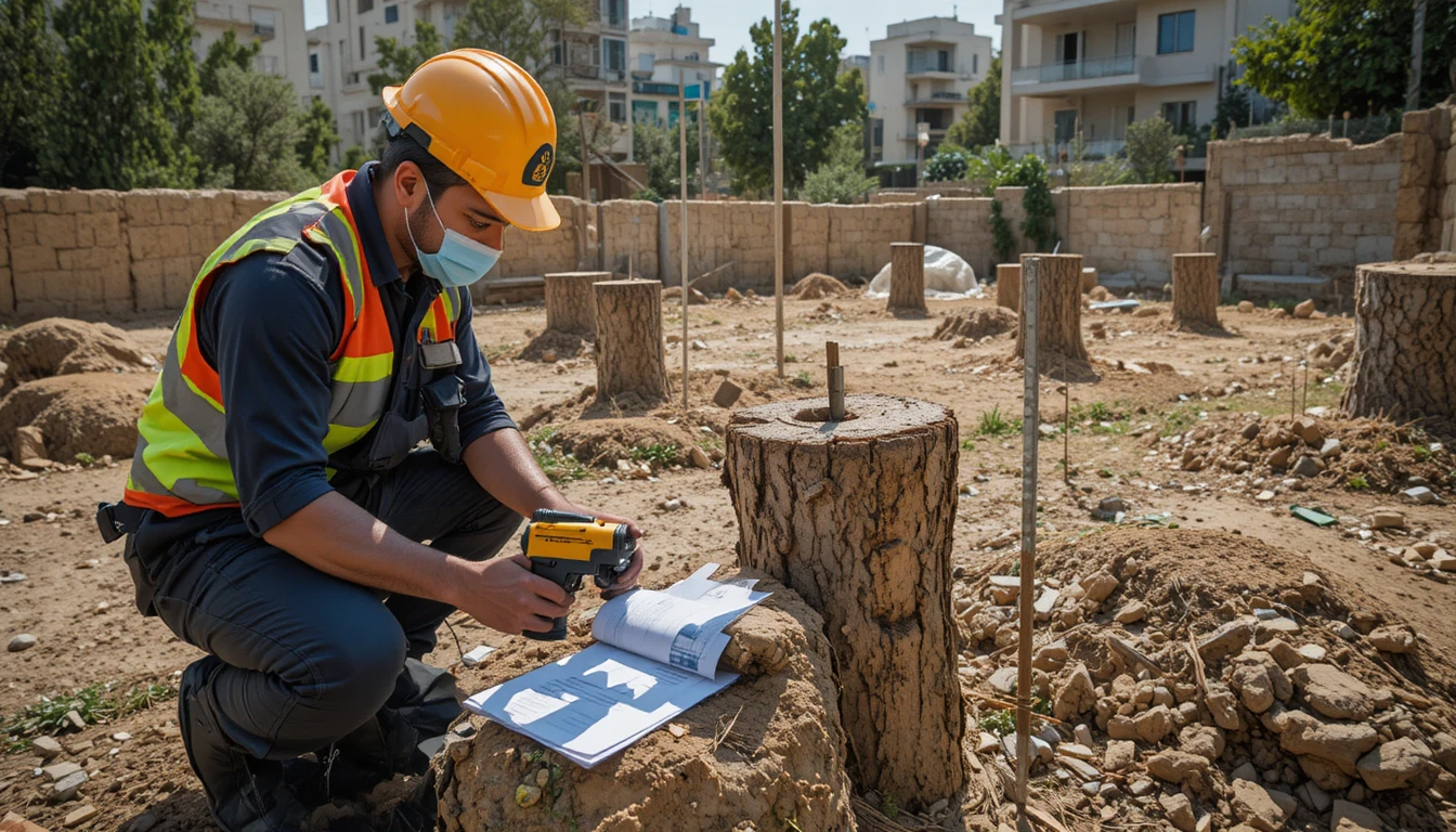 Agricultural inspector documenting tree violations Israel