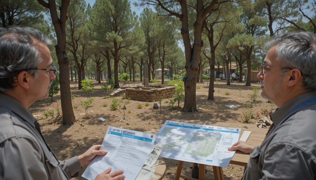 Agronomist reviewing forest ordinance Israel