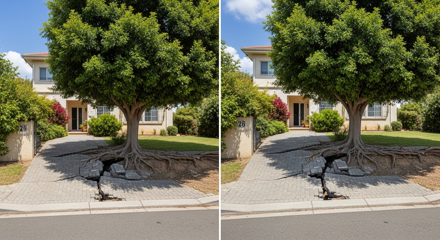 סכסוכי שכנים העץ של השכן מרים לי את הריצוף בחצר