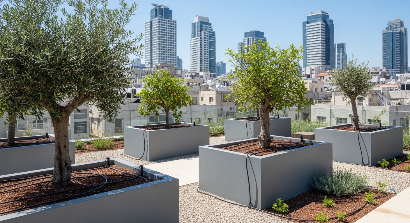 מגמת הגגות הירוקים בישראל בחירת עצים לגינות גג