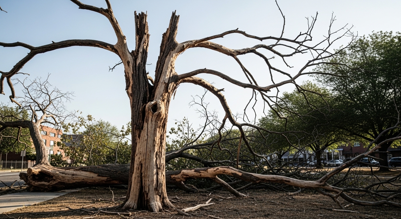 עצי רפאים איך לזהות ולפנות עצים מתים לפני שהם נופלים