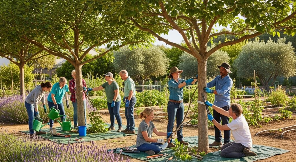 עצים בגנים קהילתייים ארגון מתנדבים לטיפול קבוצתי