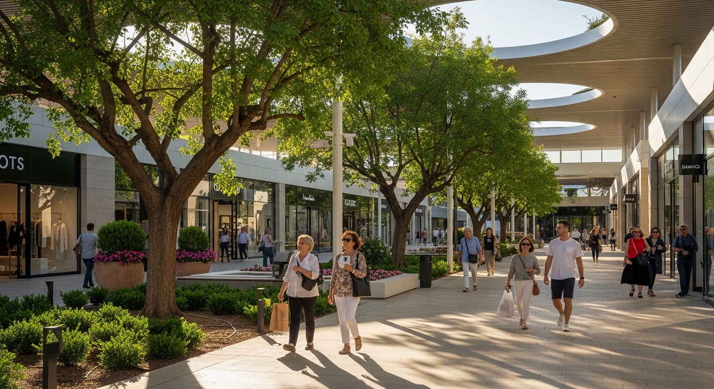 עצים במתחמי קניות תכנון אדריכלי וטיפול מקצועי