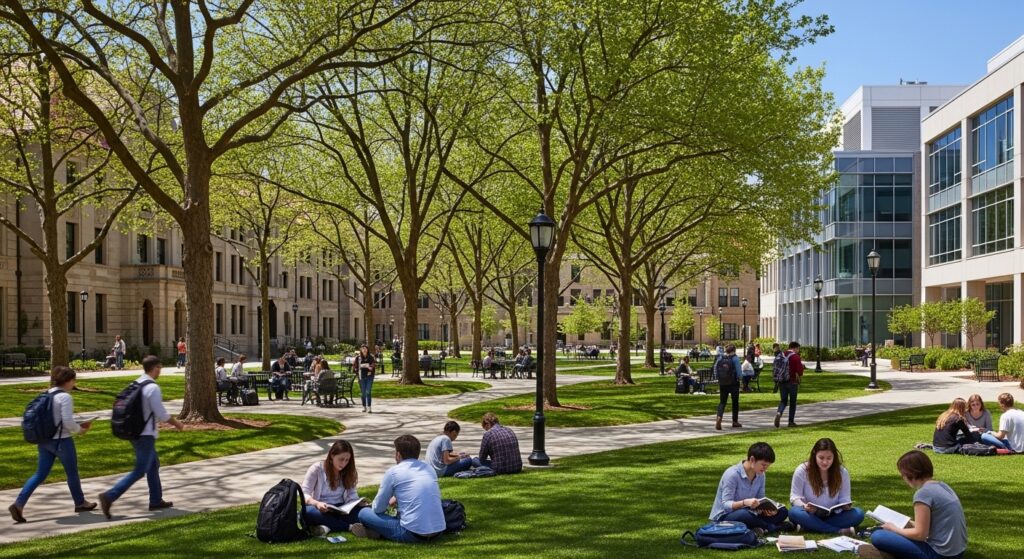 עצים בקמפוסים אקדמיים תכנון אוניברסיטאות ומכללות