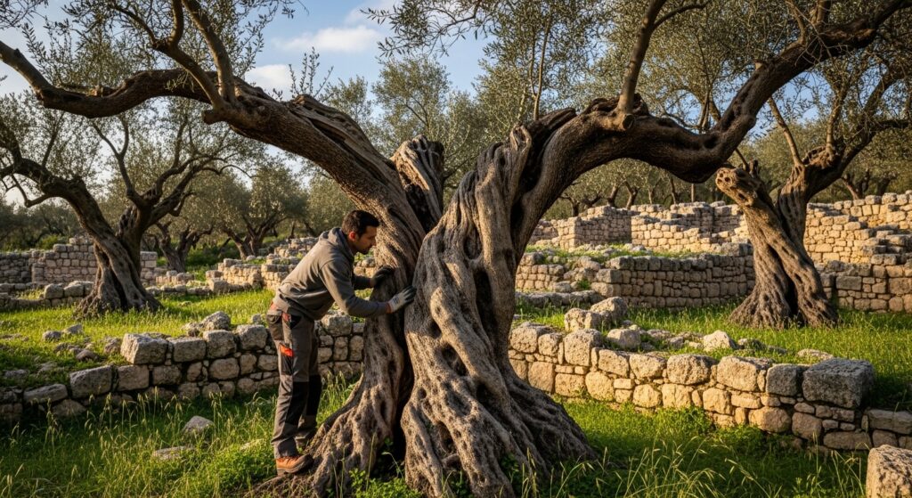 עצים במוזיאונים חיצוניים ובאתרים ארכאולוגיים שמירת נוף עתיק