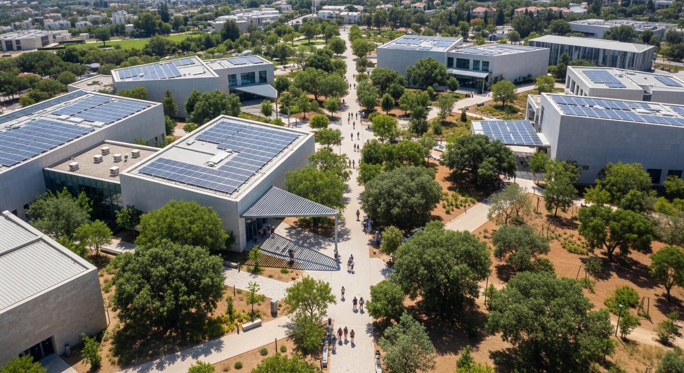 עצים בפארק מדעי תכנון מוזיאונים טכנולוגיים בטבע
