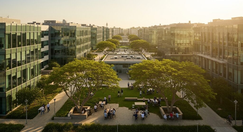 עצים בפארקי מחשבים וסטארט-אפים סביבת עבודה יוצרת