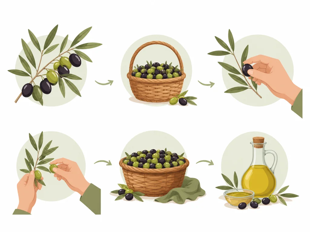 מדריך ויזואלי למסיק זיתים ביתי - שלבים, כלים ועיתוי נכון