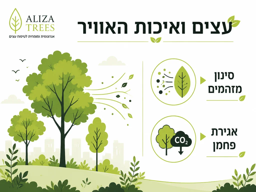 אינפוגרפיקה של איכות אוויר פחמן ומגוון מינים
