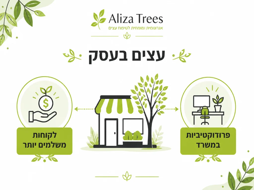 אינפוגרפיקה של עצים בעסקים מסחר ומשרדים